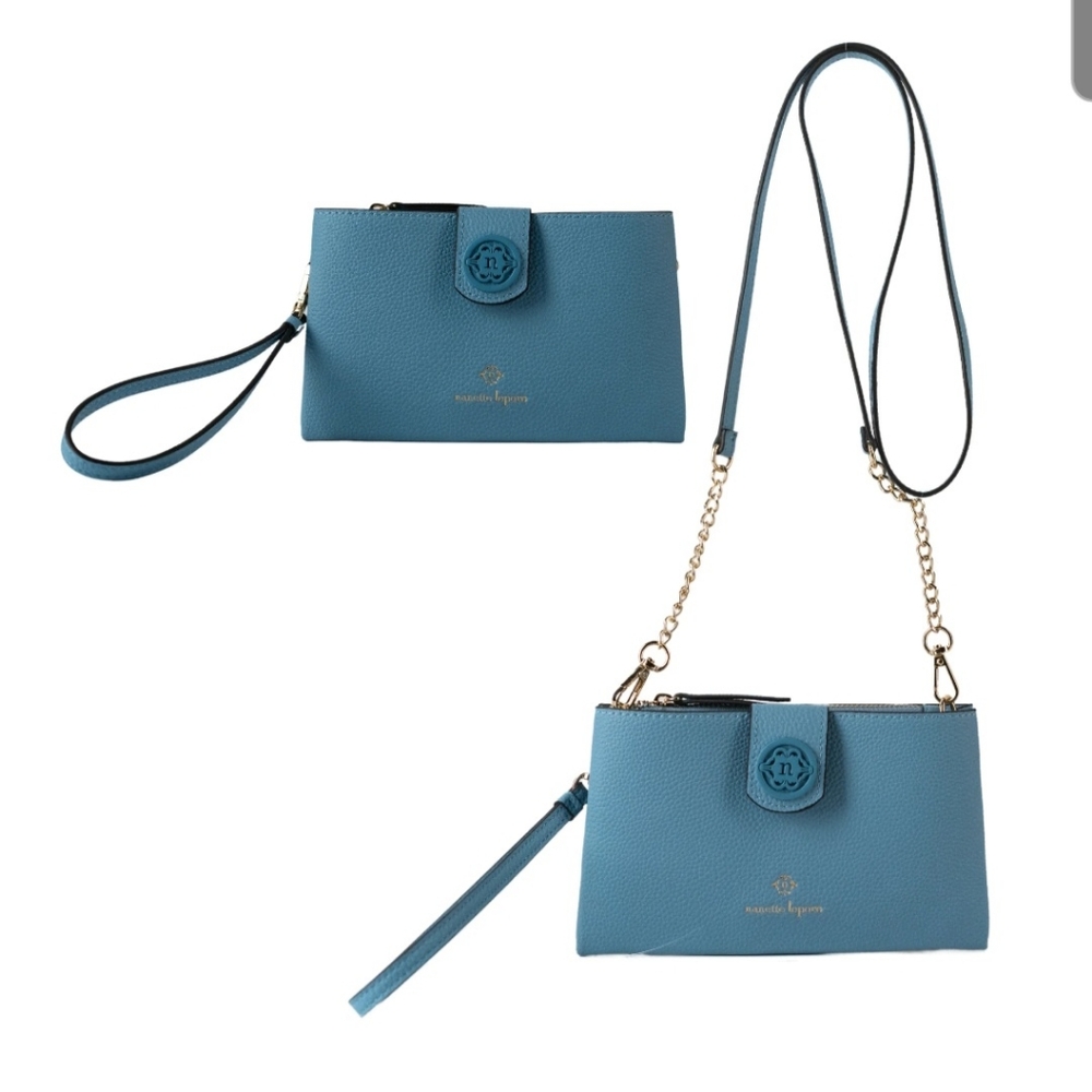 Nanette Lepore Francine Crossbody/Wristlet Bag, Sky Blue, NWT